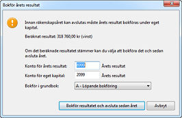 Hjälp att bokföra årets resultat